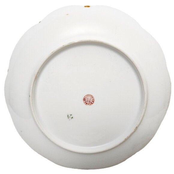 Antique AK-CD France Limoges Handpainted Porcelain Plate with Gold Leaf Trim - Picture 5 of 6